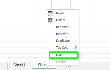 How to hide entire sheet