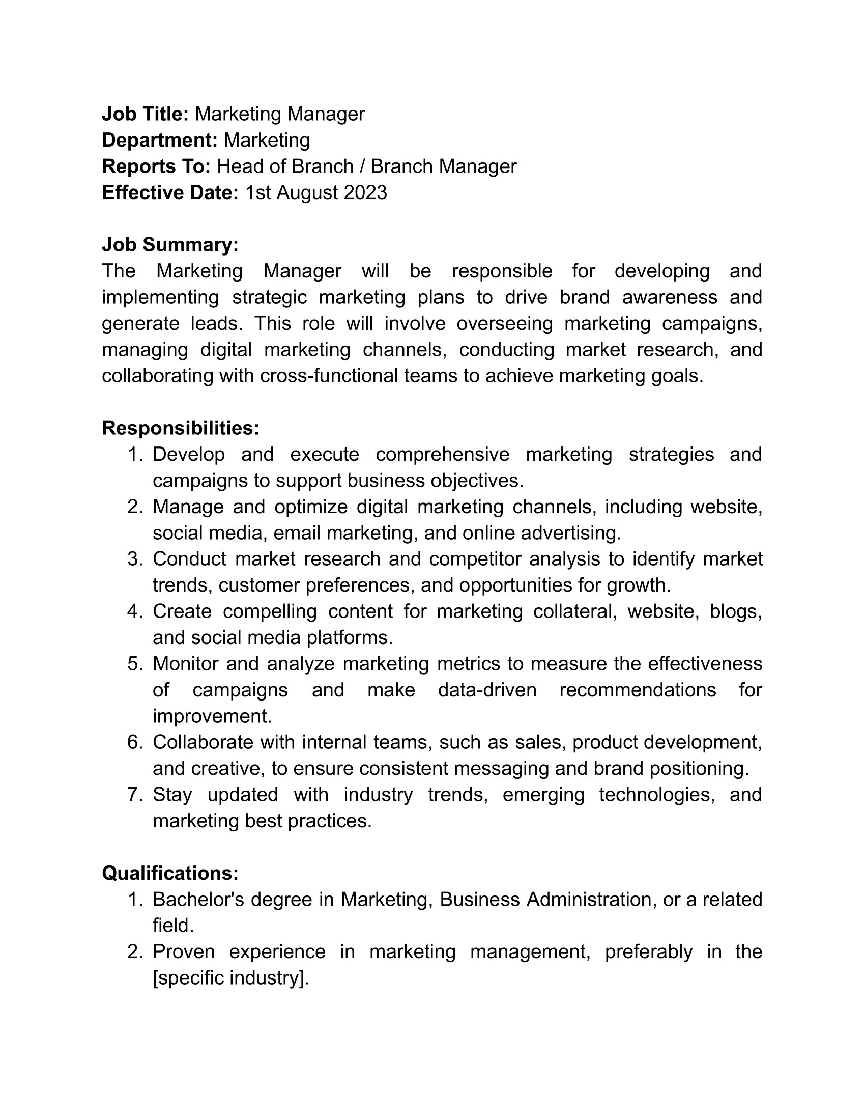 Job Description Example_ Marketing Manager-1